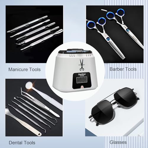 Nail Tool Sterilizer High-Temperature Nail Sterilizer Portable For Metal Nail Art Tools Dental Tool Sterilizer with Glass Beads Sterilizer High Temperature For Manicure Salon