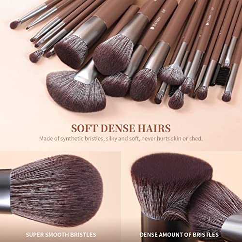 DUcare Makeup Brushes Professional with Bag+Folding Vanity Mirror with Stand