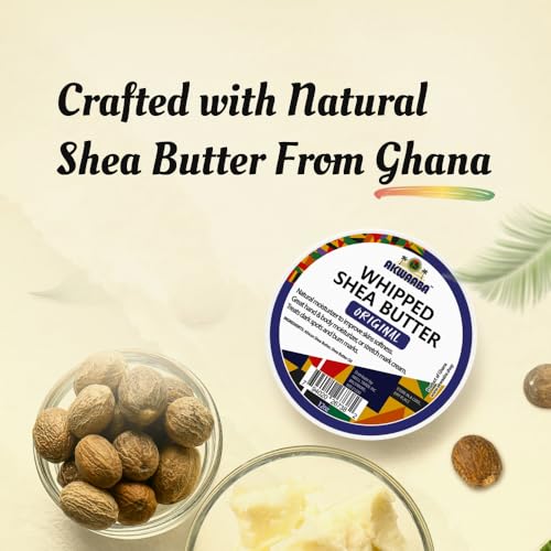 AKWAABA Whipped Shea Butter (Baby Powder) ? Nourishes & Moisturizes | Made with Shea Butter | No Dyes & Parabens | 12 oz / 340 g