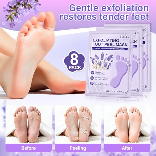 Foot Peeling 8Pcs£¦12Pcs Moisturizing Foot Mask, Exfoliator Peel Calluses Dead Skin Callus Remover, Hydrating Foot Masks for Dry Cracked Feet, Repair Rough Heels£¦Dry Skin for Baby Soft and Smooth Feet