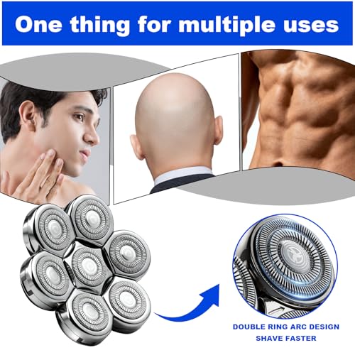 7 Head Shaver Replacement Head Shavers for Bald Men for Most Brand Men Foil Shaver Razor Universal Shaver Head,2pack