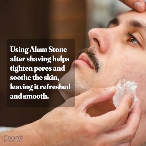 Alum Stone for Face (3.5 oz - 0.2 lb) Piedra de Alumbre para Lavado Intimo - Natural Fitkari Stone for Shaving - Phitkari Alum Crystal Rocks | Potassium Alum (100g)