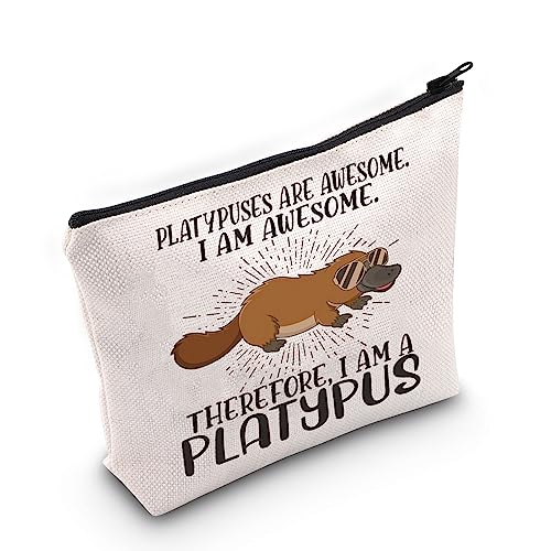LEVLO Platypus Cosmetic Makeup Bag - Platypus Lover Gift - Zipper Pouch Bag - Merchandise