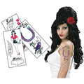 Rehab singer Inspired Fake temporary Tattoos - Halloween Fancy Dress