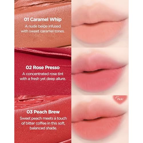 THESAEM Saemmy's Crema Velvet Tint - 01 Caramel Whip Nude Beige - Korean Velvet Lip Tint Creamy Comfort Plumping Formula - Blurred Finish Long-Lasting Smooth Lips, 0.14 fl.oz.