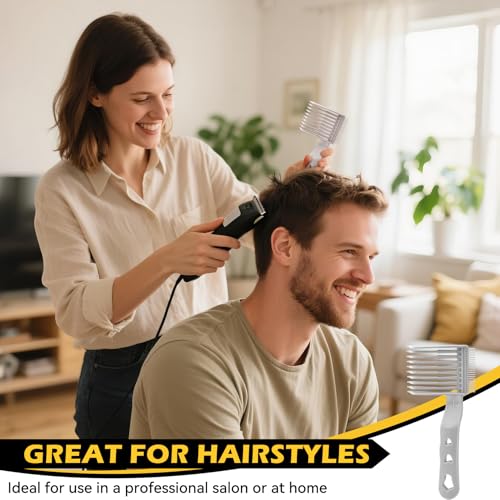 Fade Comb Professional Voluminous Wide-Tooth Texture Hair Styling Comb Set, Perfect Blending Comb Haircut Hair Tools for Home, Salon or Professional Use (2 Pack - Grey)