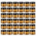 36 Pack 4 OZ Plastic Jars with Lids, BPA Free, Reusable, Refillable Transparent Cosmetic Containers for Bath Salts, Cosmetics, Powders, Beauty Product and Small Accessories, Brown