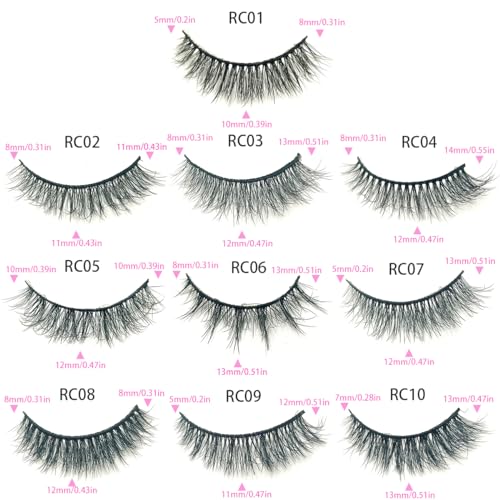 50 Pairs False Eyelashes Natural, Wholesale 5D Fuffy Volume Lashes, Faux Mink Eyelash Bulk with Portable Boxes