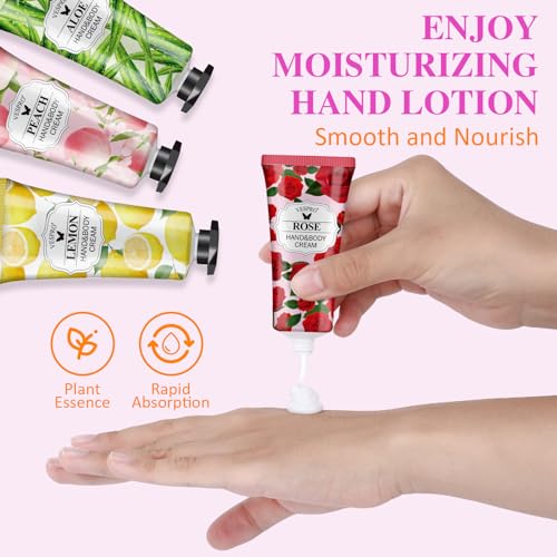 VESPRO 70 Pack Hand Cream Set, Easter Basket Stuffers, Mothers Day Gifts, Bulk Hand Lotion Travel Size for Dry Cracked Hands, Mini Hand Lotion for Bridal Shower Gifts and Teacher Nurse Gifts