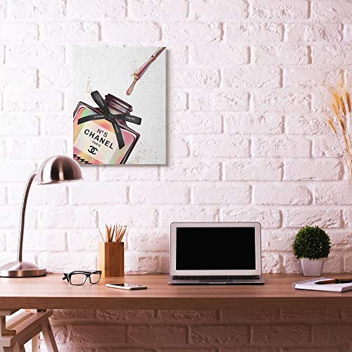 Stupell Industries Makeup Nail Polish Brush Rainbow Drip Fashion Design Canvas Wall Art, Multi-Color