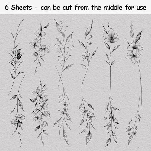 Cerlaza Tiny Temporary Tattoos for Women Girls, Realistic Fake Tattoos That Look Real and Last Long for Adult, Waterproof Hand Tattoos Stencils Stickers for Body Art-12 Sheets