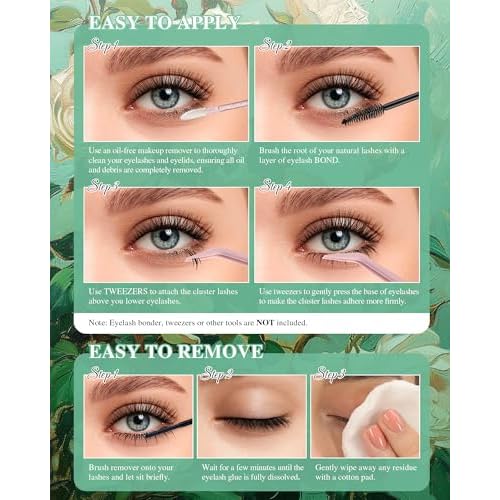 3 in 1 DIY Lower Cluster Lashes 0.07mm C Curl 5-8mm Natural Volume Individual Bottom Lash Clusters Reusable Soft Lightweight Thin Band Eyelashes for Daily Makeup (MEBDIYM3-001,304 Pcs)