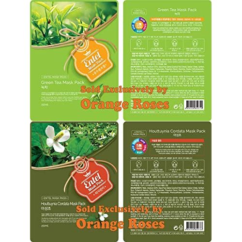Entel 100 Pcs Combo Set, Premium Korean Essence Facial Mask Sheet (10 Types x 10 pcs), Facial Face Mask, Skincare for Men and Women.