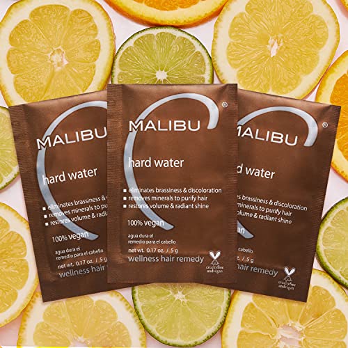 Malibu C Hard Water Wellness Hair Remedy (3 Packets) + B5 Scalp Revitalizer Mist (8 oz) - Remove Impurities & Restore Moisture - Protects and Soothes Sensitive Scalp with Vitamin C & Allatonin