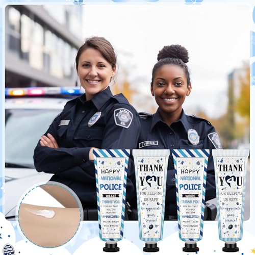 Loopeer 24 Pcs National Police Week Gifts - Double Sided Hand Cream Cop Gifts Bulk for Cop Appreciation Law Enforcement Graduation Police Academy Attorneys and Dad