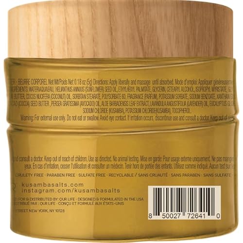 SeaFoam Jasmine Natural Body Butter for Dry Skin 6oz, Deep Moisturizing Cream, Aloe, Shea Butter and Olive Oil, Nourishing Hydration, Salt, Kusamba by QUR