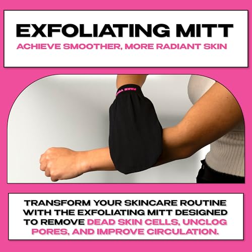 Fake You! Exfoliating Mitt for Body ? Premium Body Exfoliator Mitt for Smooth, Radiant Skin ? Reusable Exfoliator Glove for Dead Skin Removal ? Elastic Cuff for Secure Fit