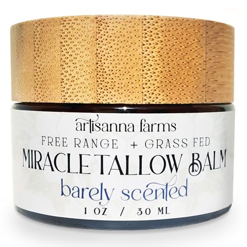 Miracle Tallow Balm - Hand-Crafted in the USA With Manuka Honey, Grass-Fed Tallow & Medicinal Plants for Healing & Nourishing All Skin Types (1 oz, Barely Scented)