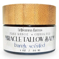 Miracle Tallow Balm - Hand-Crafted in the USA With Manuka Honey, Grass-Fed Tallow & Medicinal Plants for Healing & Nourishing All Skin Types (1 oz, Barely Scented)