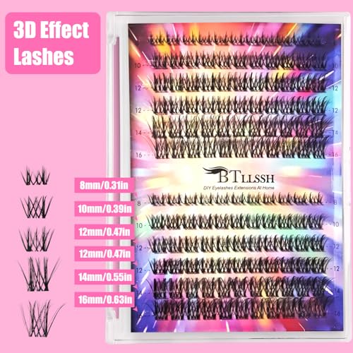 Natural Lash Kit Wispy Eyelash Extensions Individual Lash Extensions Kit with Lash Bond Seal Remover DIY Lash Kit(ZF-D)
