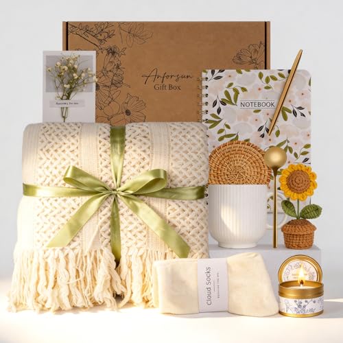 Gift Baskets for Women, Birthday Gifts for Women, Self Care Gift Baskets Care Package, Thank You, Get Well, Sympathy Inspirational Friendship Gifts for Mom, Grandma, Sister,Friends, Girls