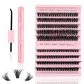 Eyelash Extension Kit 167pcs DIY Individual Eyelashes Kit Cluster Lashes D Curl 8-16mm Lash Extension Kit with Lash Bond Lash Remover Lash Kit Set(60D+80D-8-16Mix Kit)