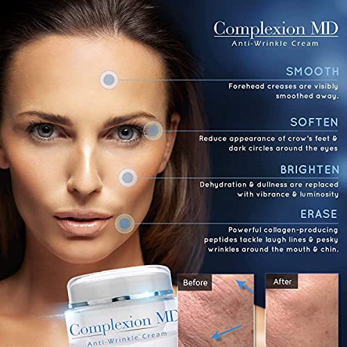 Antioxidant Rescue Cream and Complexion MD Advanced Anti-Wrinkle Cream ? Clinically Tested Multi-Peptide with Hyaluronic Acid ? Face Moisturizer ? Hypoallergenic for All Skin Types ? 1 Oz (2 items)