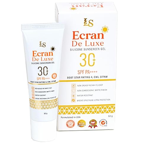 LUXE Skin Ecran De Luxe Sunscreen Gel Matte Finish SPF 30+ PA++++ for UVA/UVB, Water & Sweat Resistant 50g