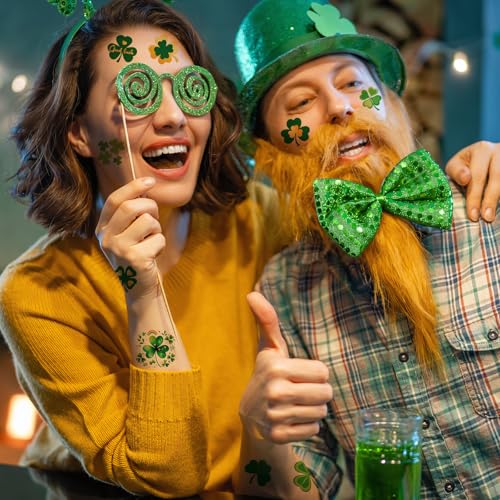 120Pcs Shamrock Temporary Tattoos Bulk - St Patricks Day Tattoos Pre Cut Design, Saint Patricks Patty Face Tattoo Stickers Adults Lucky Irish Makeup Party Favors Supplies Traditional Holiday Festival