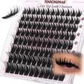 TOOCHUNAG Anime Lash Clusters 12-20mm Manga Eyelash Clusters Volume Cluster Eyelash Extensions D Curly Lashes Clusters DIY Lash Extensions Wispy Individual Lashes