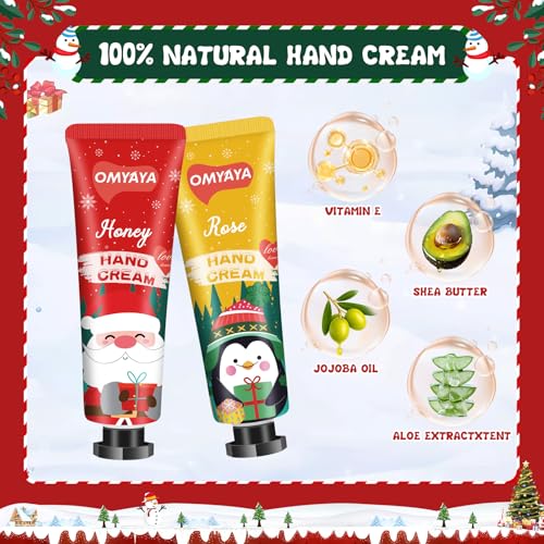 50 Pack Christmas Hand Cream Gifts Set, Bulk Hand Lotion for Party Favors, Moisturizing Mini Hand Lotion , Travel Size Hand Cream for Dry Skin, Ideal Christmas Gifts for Women, Coworkers, Teachers