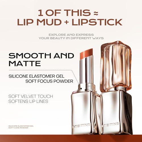 Mistine Lipstick Thai Latte Sheer Creamy Rouge Velevt Matte Finish Lipstick for Women Non-sticky C01 Rainy Iced Coffee 3.5g, 1 Count