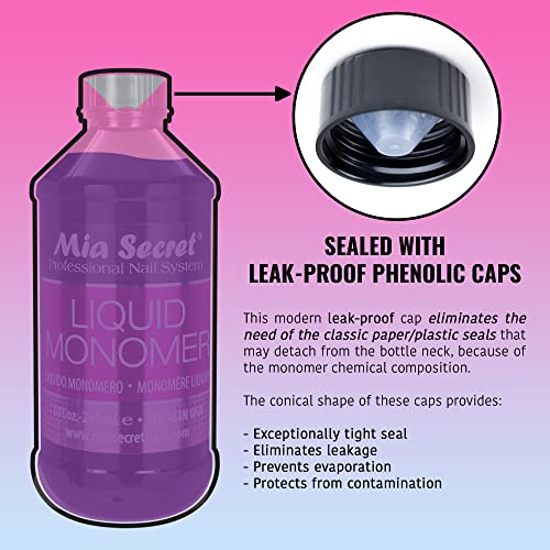 Mia Secret 4oz Liquid Monomer + 1oz Peach Scented Monomer Drops