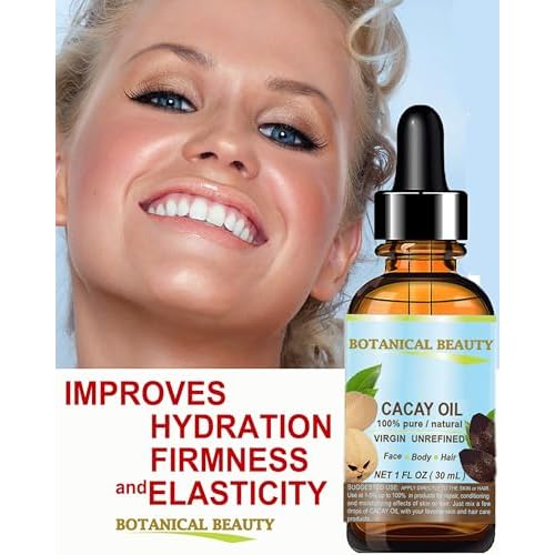 Botanical Beauty CACAY OIL 100% Pure Natural Virgin Unrefined Cold-Pressed Carrier Oil WILD GROW 0.5 Fl Oz 15 ml For Face, Skin, Body, Hair. Anti Wrinkle Face Oil Natural Retinol Vitamin A, Vitamin E
