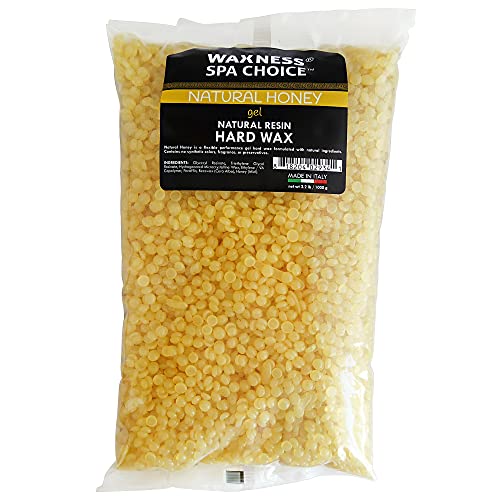Waxness Spa Choice Natural Honey Gel Hard Wax Beads 2.2 lb / 1 kg Pack of 2