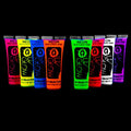 Neon Body Paint Set of 8 - 0.68oz Each, Glow in the Dark, Blacklight UV Body Paint for Parties, Festivals and Events Neon Fluorescent
