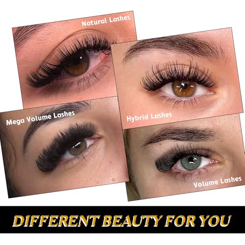 KOLYBEL Classic Lash Extensions 0.05 C CC D DD J B L Curl 8-16mm Mixed Lash Trays Premium Silk Eyelash Extensions Matte Dark Lash Extension for Professional Salon Use (0.05-B-8-16mm)