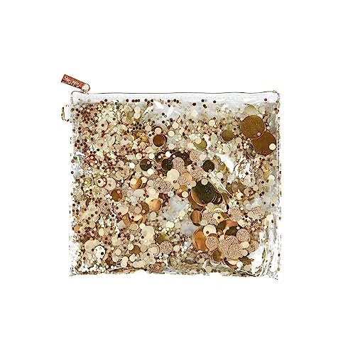 Packed Party Spirit Squad Confetti Everything Pouch, Makeup Bag, Travel Bag,Cosmetic Bag for Women (Good As Gold)