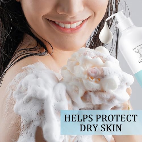 Goat Milk Body Wash,Gentle Silk Soft Foaming Milk Bath,Moisturizing Body Cleanser for All Skin