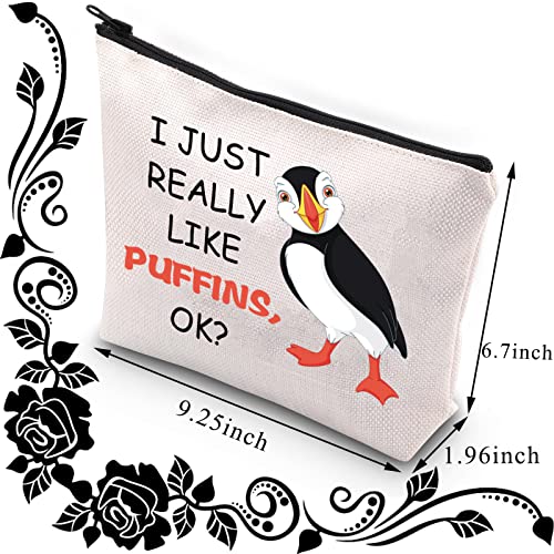 BDPWSS Puffins Gifts Puffin Bird Makeup Bag Puffin Bird Lover Gift Seabird Animal Lover Gift Puffin Bird Makeup Case I Just Really Like Puffins