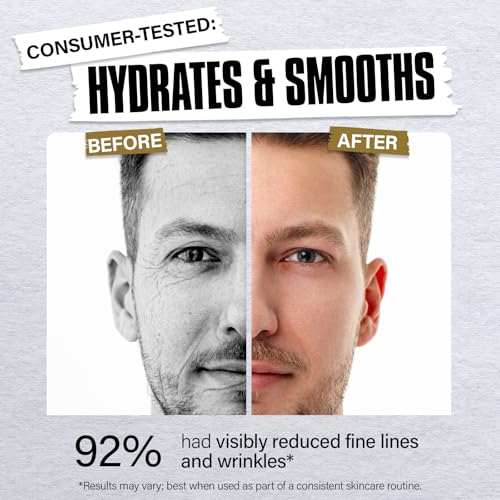 Mens Face & Neck Moisturizer Cream, Firming, Lifting & Anti-Aging Cream with Peptides, Bakuchiol, Niacinamide & Ceramides, Oil-Free Formula, Day & Night Use, Gifts for Men, 1.7 Fl Oz