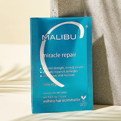 Malibu C Miracle Repair Hair Reconstructor - Nourishing Treatment for Weak, Damaged Strands - Flax Protein & Vitamin B5 for Moisture