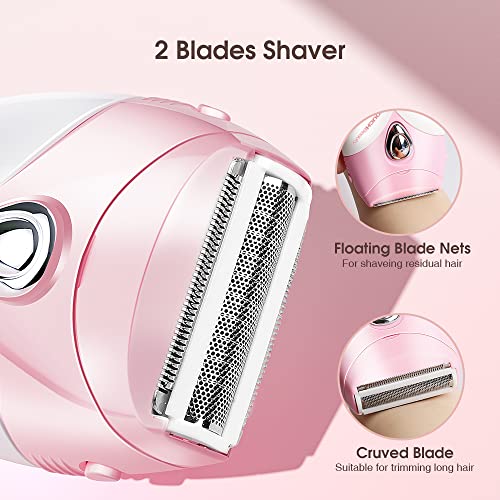 TOUCHBeauty Upgrade Electric Shaver for Women, Razor Cordless for Silky & Smooth Skin, Wet/Dry, Best for Travel (Pink) (Pack of 2)