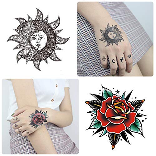 40 Pieces Black Henna Temporary Tattoo Stickers for Women Girls - Lace Indian Mehndi Body Tattoo Sticker for Adults for Arm Leg Hand