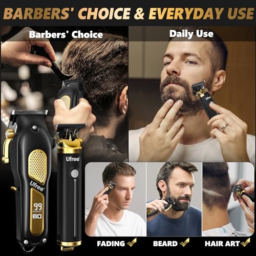 Ufree Beard Trimmer for Men, Cordless Hair Clippers, Electric Razor Shavers for Men, Professional Clippers and Trimmers Set, Cordless Clippers for Hair Cutting