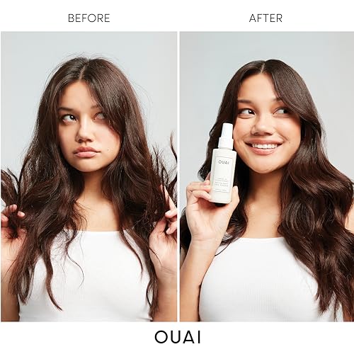 OUAI Leave In Conditioner Bundle - Multitasking Heat Protectant Spray for Hair - Prime Hair for Style, Smooth Flyaways, Add Shine & Use as Detangling Spray (2 Count, 1.5 Oz/4.7 Oz)
