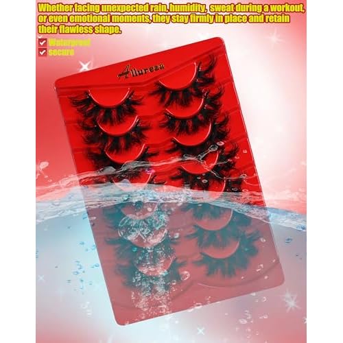 Strip Lashes That Look Like Lash Clusters 12-20mm 80D Volume False Eyelashes Wispy Soft Curly Eye Lashes 7 Pairs Waterproof Faux Mink Lashes Big Personality Red Box Lashes, by Allureza