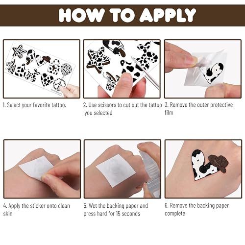 110 PCS Cow Print Birthday Party Decorations Favors Supplies Farm Animal Pink Happy Cow Temporary Tattoos Decor Stickers For Little Cow Girls Boys Gift School Prizes Rewards