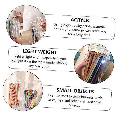 DOITOOL Acrylic Makeup Brush Holder with Lid Clear Pen Holder Storage Box Dust-Free Cosmetic Organizer for Vanity and Desktop 4.33 X 3.35 X 4.33 Inch