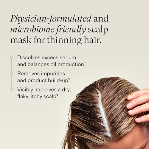 Nutrafol Exfoliating Scalp Mask, Eliminates Product Build-up and Oil for Healthier Hair and Scalp, Physician-formulated for Thinning Hair, Color and Extension Safe - 4 Fl Oz Bottle